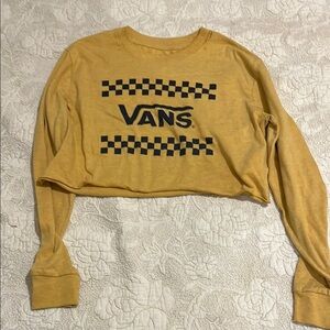 Vans Yellow Crop Top with Black Checkered Logo